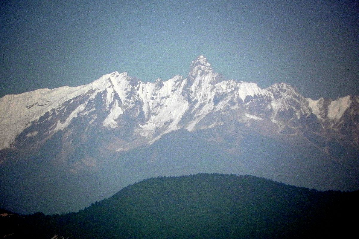 Kathmandu 06 04 Mountain View To Northwest From Kathmandu Airport With Chhoba Bomare Close Up 